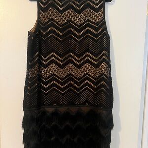 Max Studios Black Fringe Dress